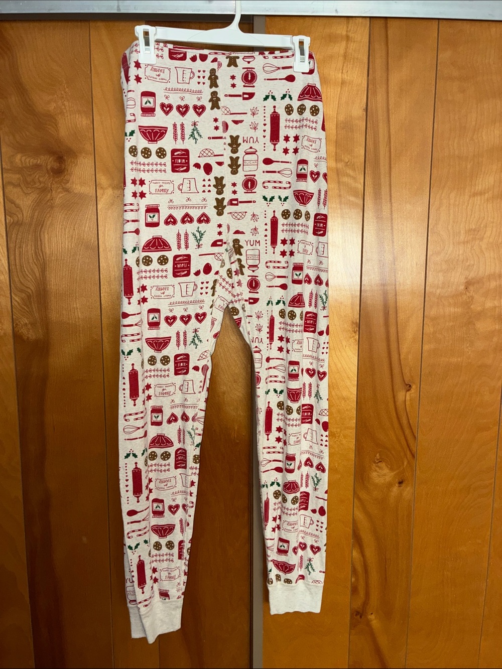Hanna Anderson Festive Holiday Print Thermals - Red & Green XXL